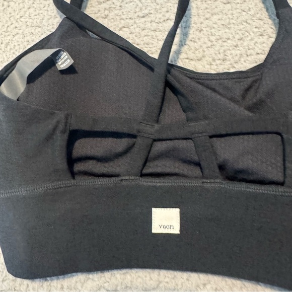 Vuori womens black long line elevation strappy sports bra size Small VW1008 - Picture 4 of 11
